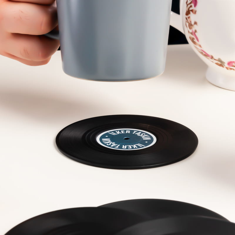 İsme Özel Klasik Plak 6 Adet Bardak Altlığı