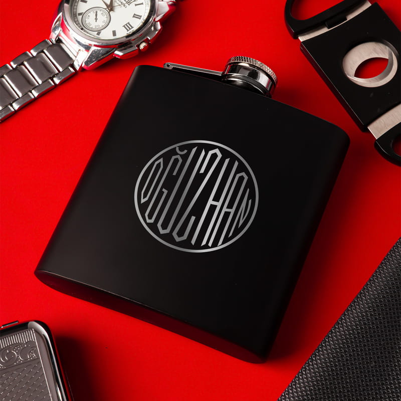 İsme Özel Monogram Tasarımlı Çelik Matara