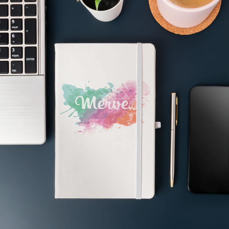 İsme Özel Sulu Boya Efektli Defter