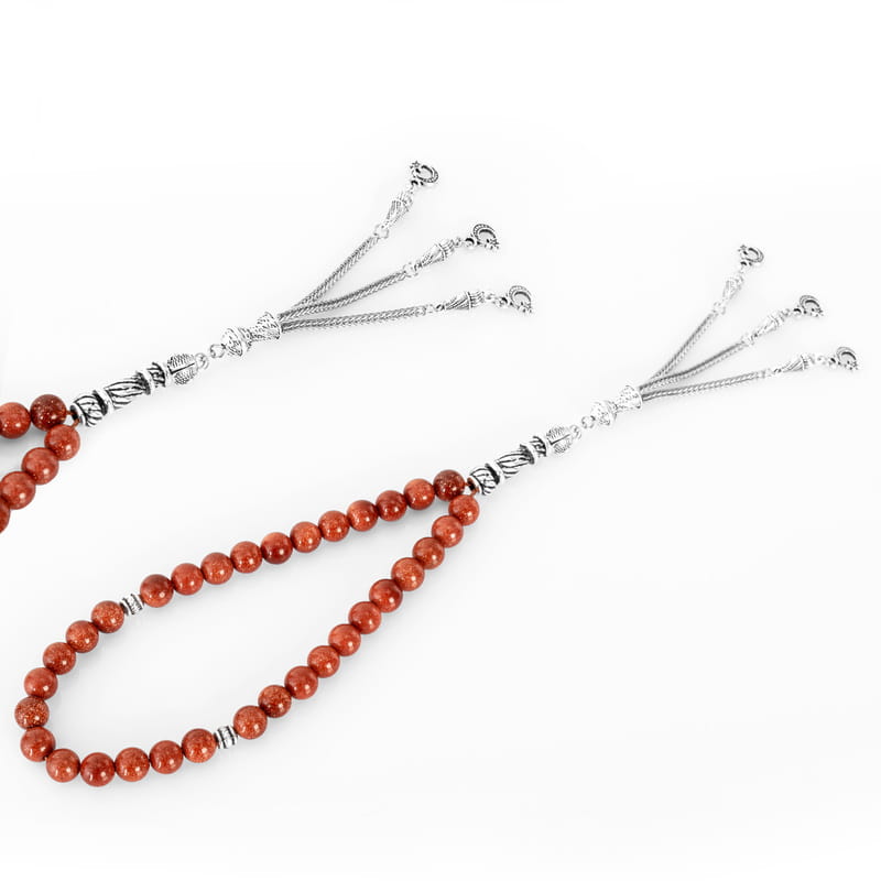 Kahverengi Yıldız Taşı Bileklik Tesbih Hediye Seti