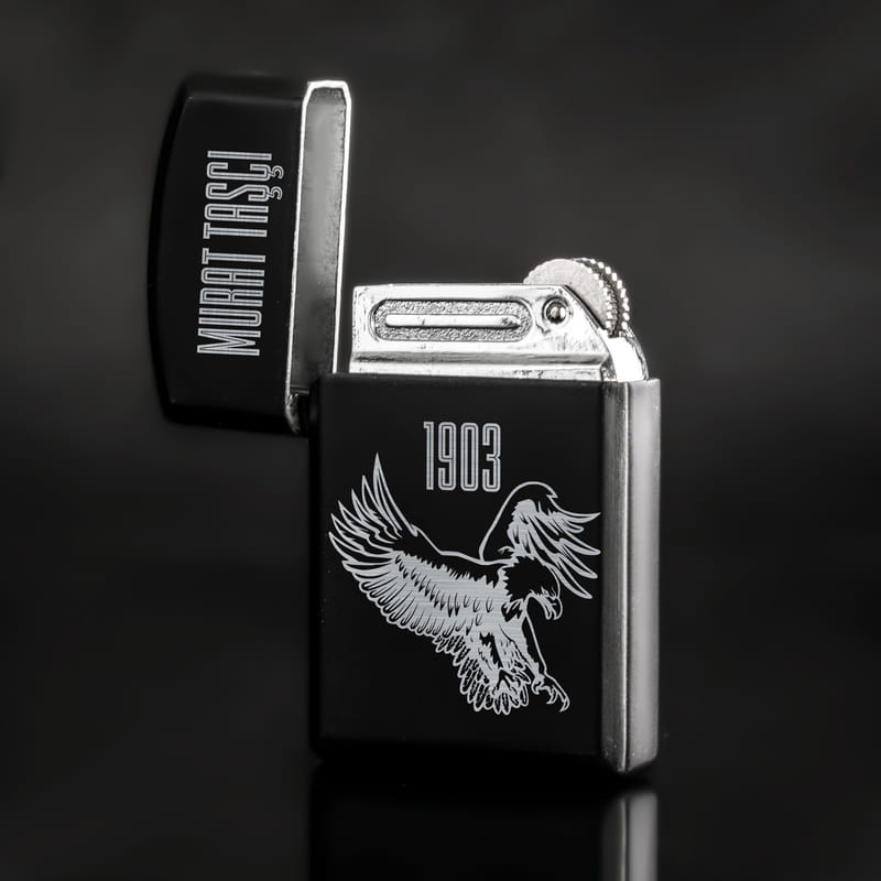 Kartal Baskılı Taraftara Hediye Siyah Çakmak