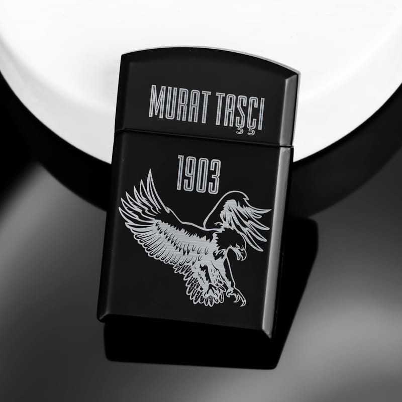 Kartal Baskılı Taraftara Hediye Siyah Çakmak