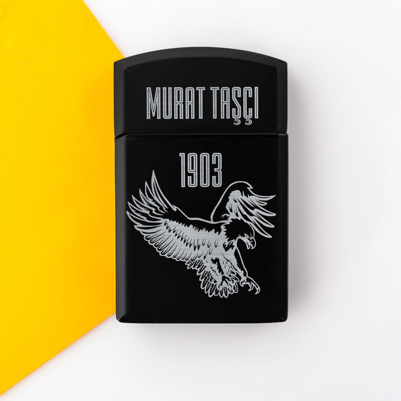 Kartal Baskılı Taraftara Hediye Siyah Çakmak