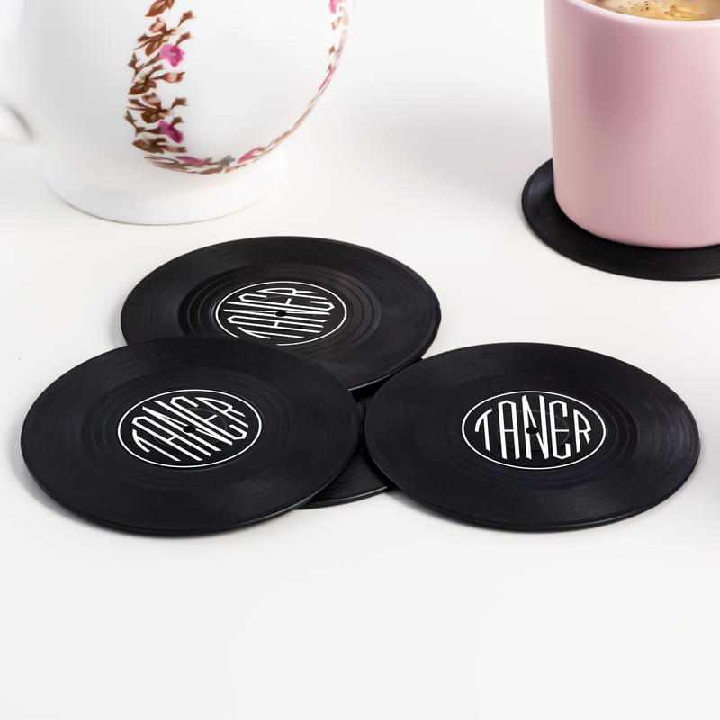 Kişiye Özel Arma Tasarımlı 6lı Plak Bardak Altlığı