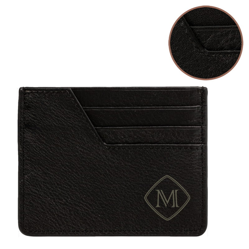 Kişiye Özel Harf Tasarımlı Deri Kredi Kartlık