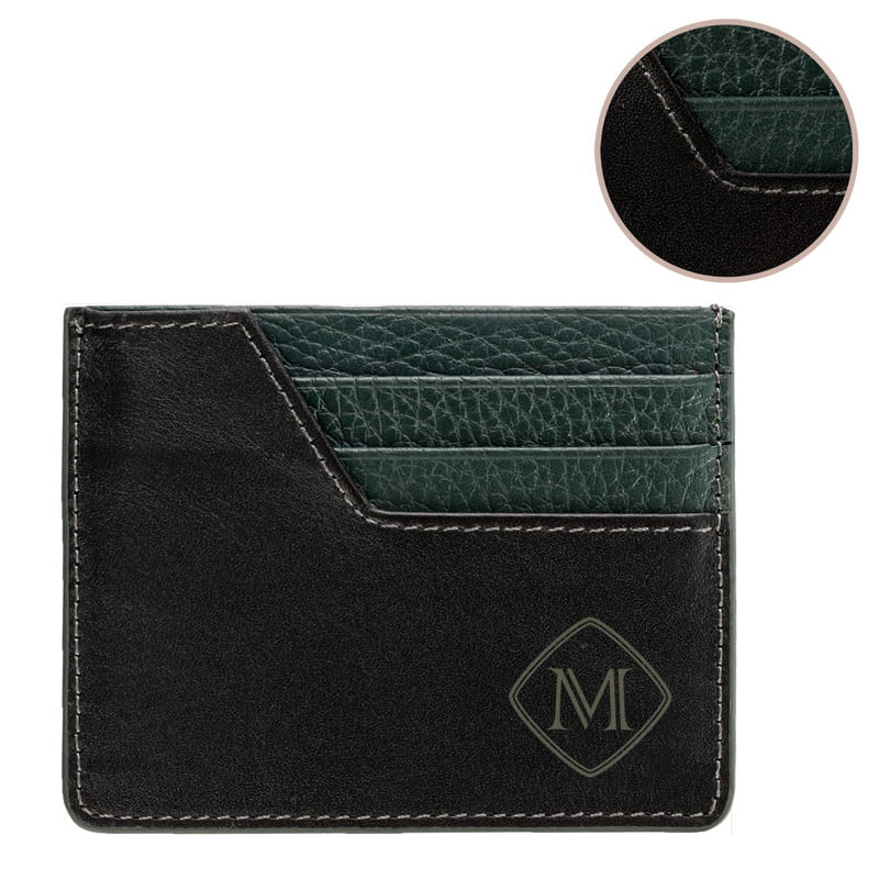 Kişiye Özel Harf Tasarımlı Deri Kredi Kartlık