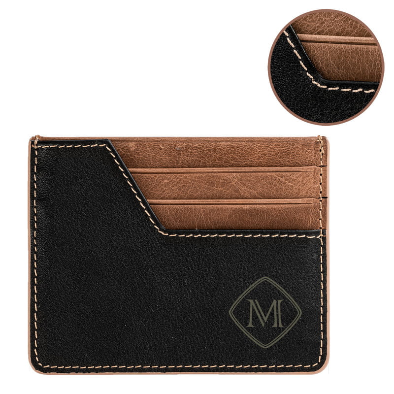 Kişiye Özel Harf Tasarımlı Deri Kredi Kartlık