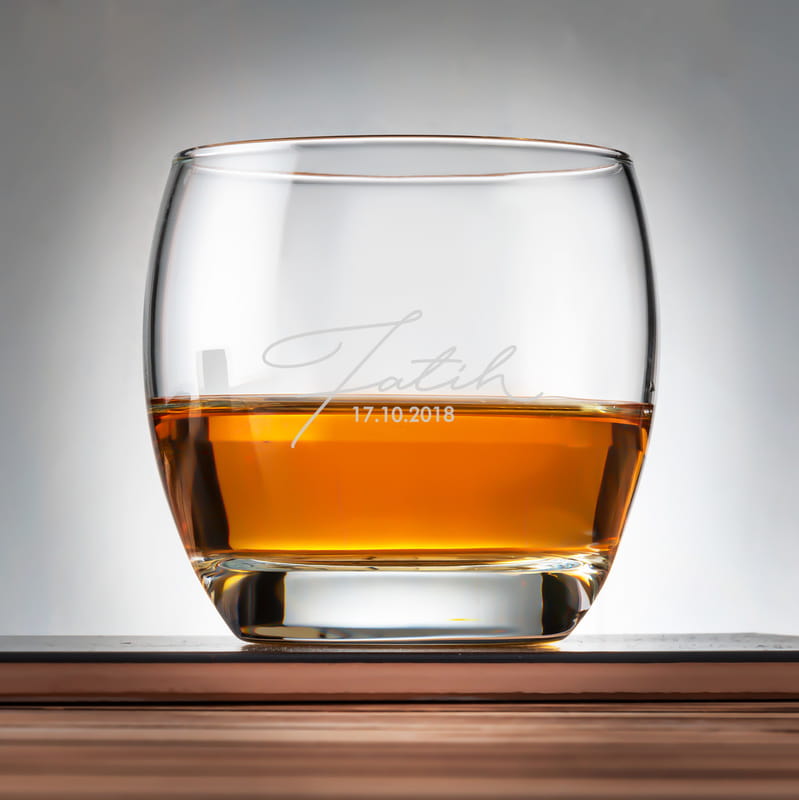 Kişiye Özel İmza Tasarımlı 2'li Viski Bardak Seti