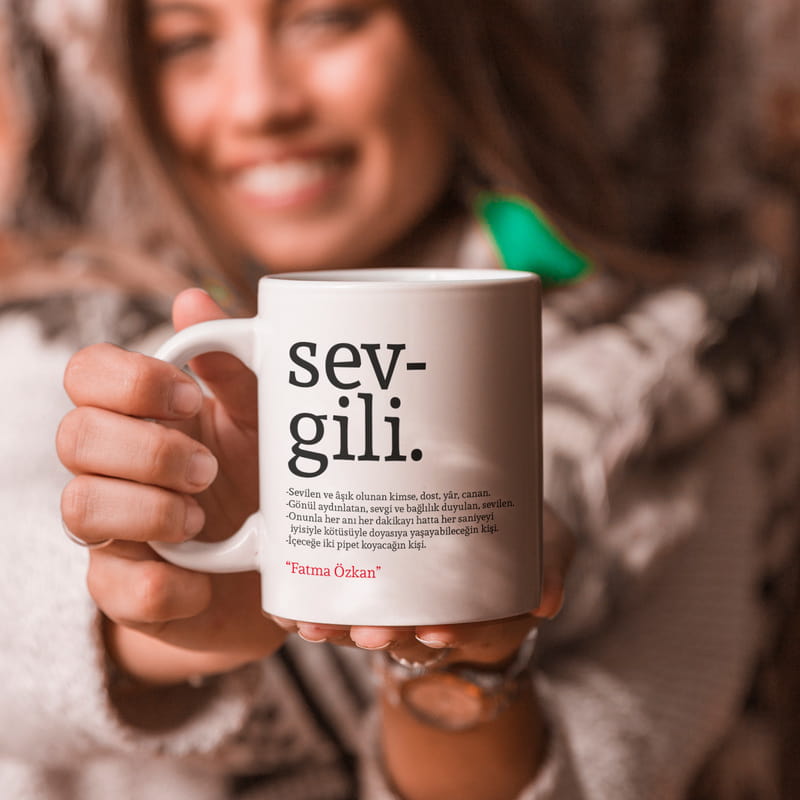 Kız Arkadaşa Hediye Sevgili Kelime Anlamlı İsme Özel Kupa