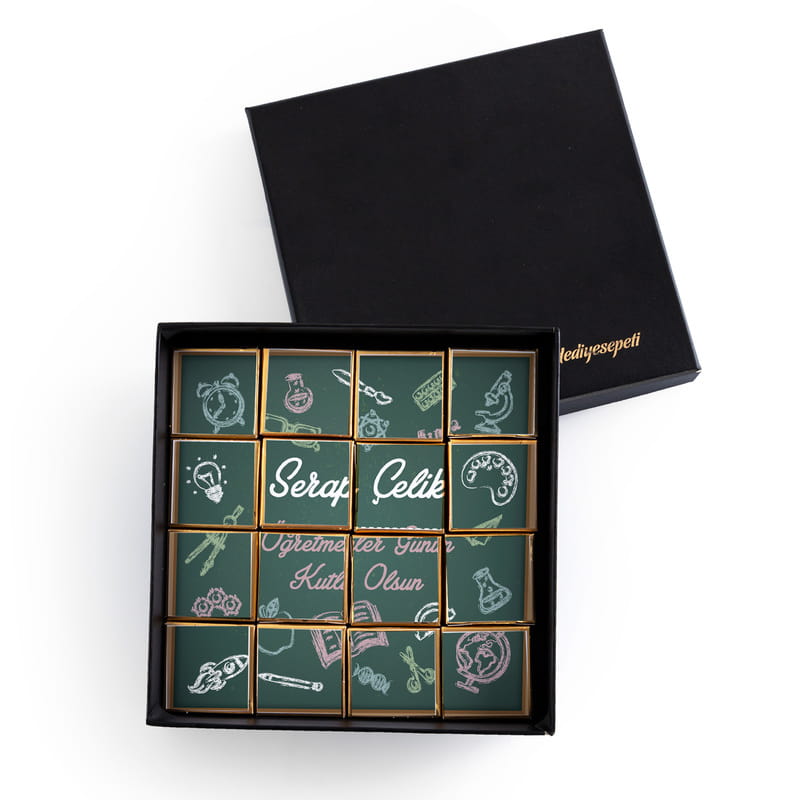 Öğretmenler Günü Hediyesi Baskılı Puzzle Çikolata