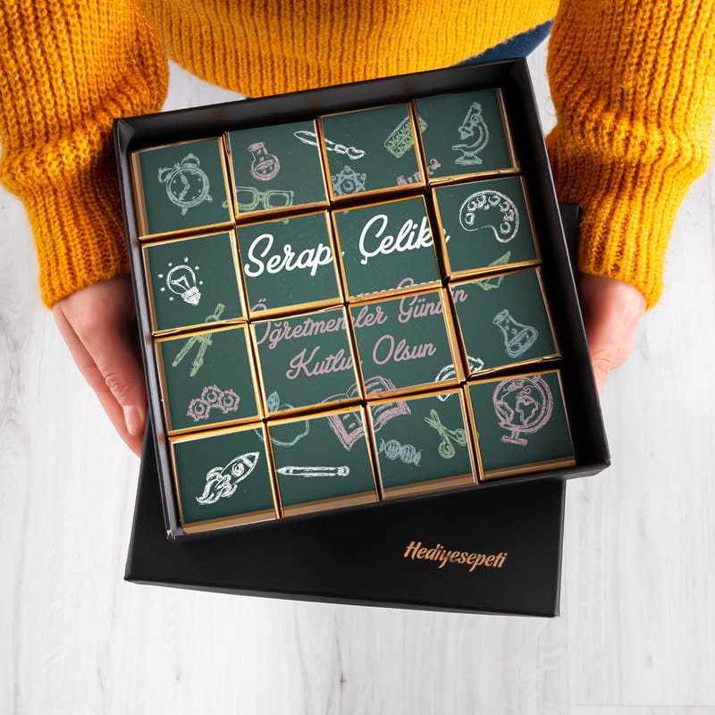Öğretmenler Günü Hediyesi Baskılı Puzzle Çikolata