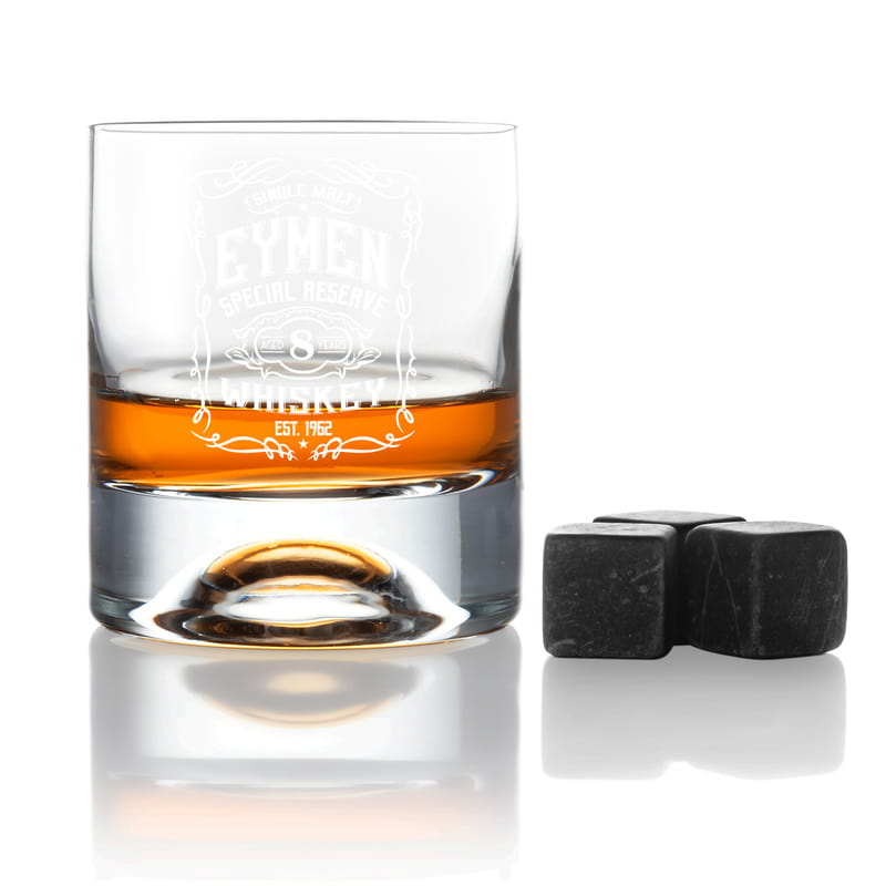 Retro Tasarımlı Ahşap Kutulu Viski Kadeh Seti