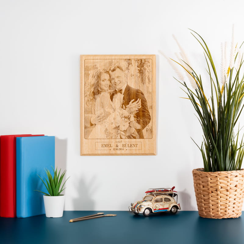 Romantik Yıldönümü Hediyesi Fotoğraf Baskılı Ahşapfoto