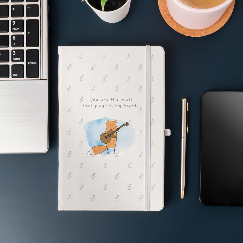 Sen Kalbimde Çalan Müziksin Mottolu Minimal Tasarımlı Not Defteri