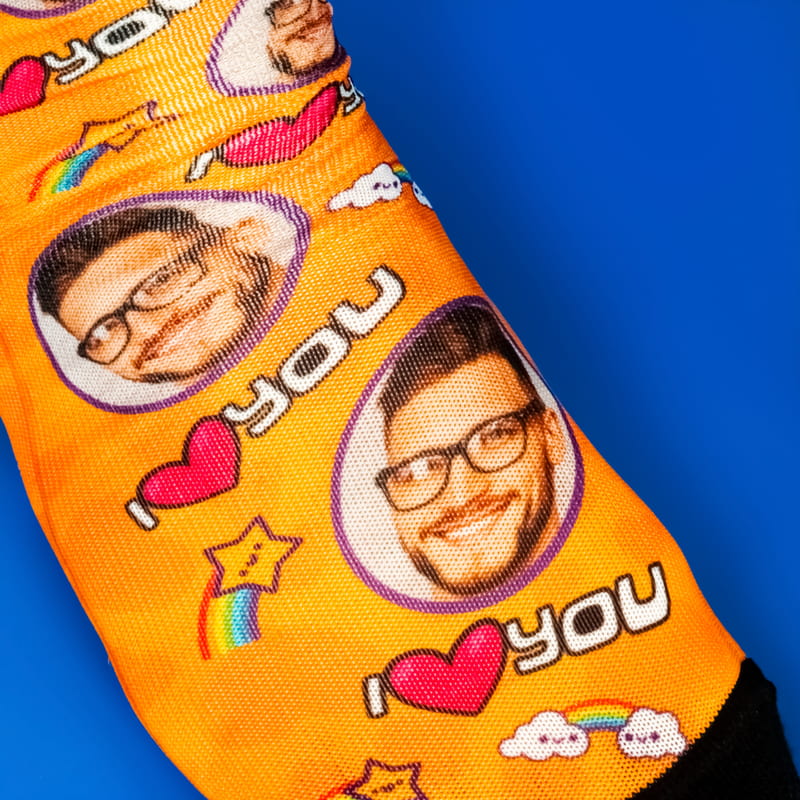 Sevgililer Günü Hediyesi Fotoğraf Baskılı Çiftlere 2'li Çorap Seti