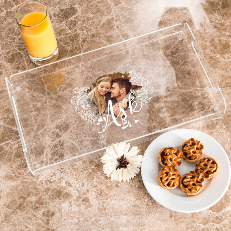 Sevgiliye Hediye Aşk Fotoğraf Baskılı Akrilik Tepsi