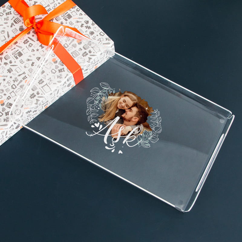 Sevgiliye Hediye Aşk Fotoğraf Baskılı Akrilik Tepsi