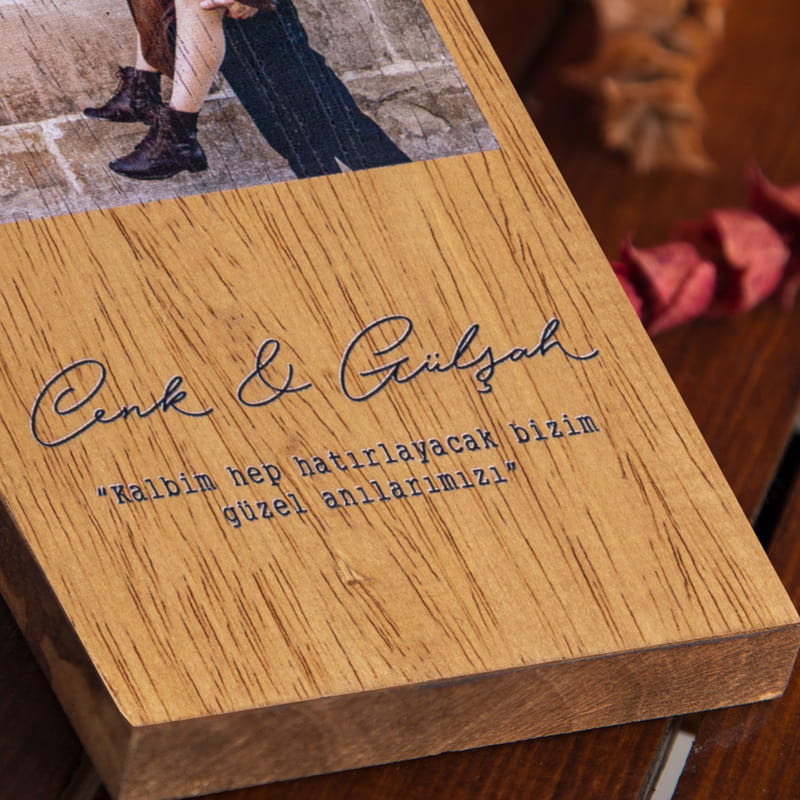 Sevgiliye Hediye Mesajlı Masif Çerçeve