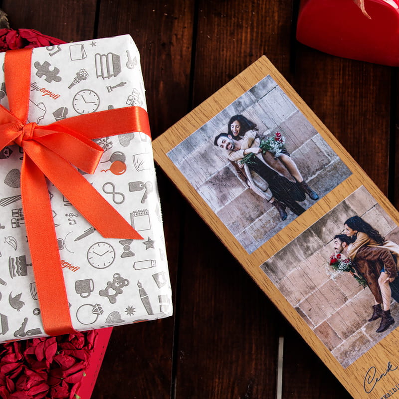 Sevgiliye Hediye Mesajlı Masif Çerçeve