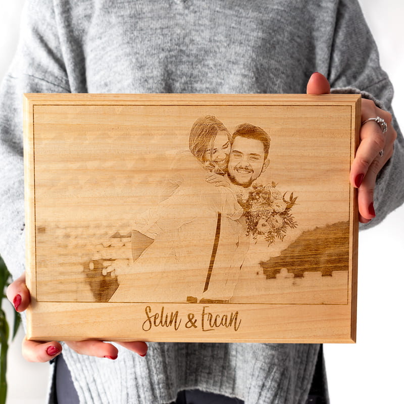 Sevgiliye Sürpriz Hediye Fotoğraflı Ahşapfoto