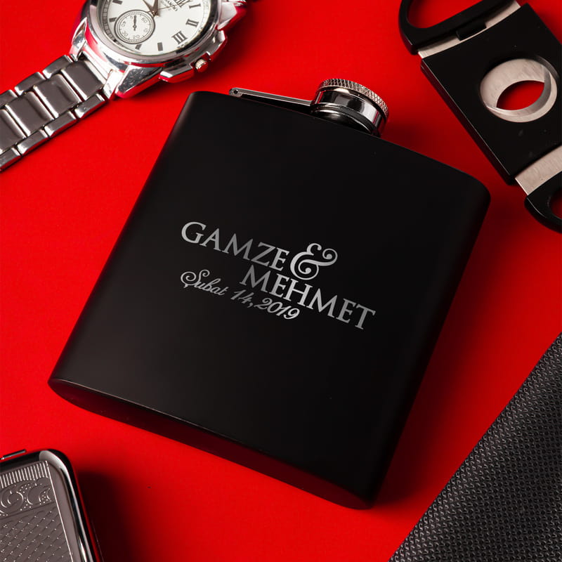 Sevgiliye Yıl Dönümü Hediyesi Çelik Kanyak Matarası