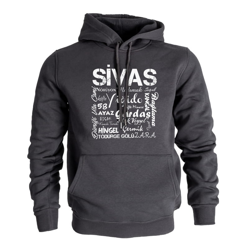 Sivas Şehrine Özel Hediye Kapşonlu Sweatshirt - %100 Pamuklu Kumaş