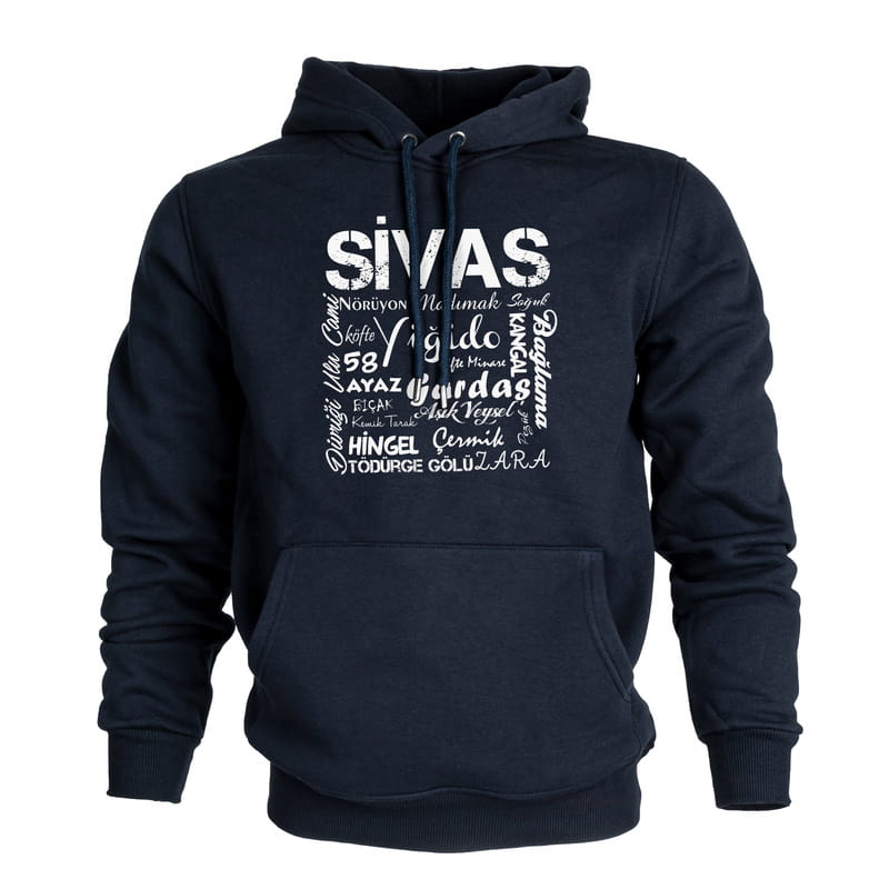 Sivas Şehrine Özel Hediye Kapşonlu Sweatshirt - %100 Pamuklu Kumaş