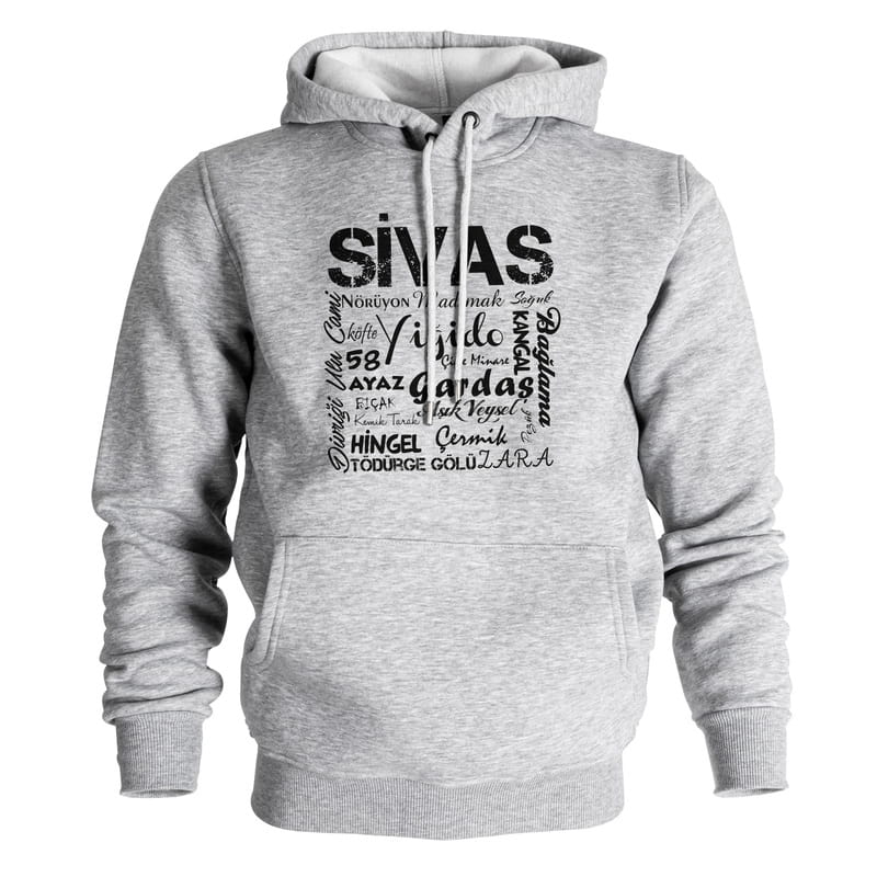 Sivas Şehrine Özel Hediye Kapşonlu Sweatshirt - %100 Pamuklu Kumaş