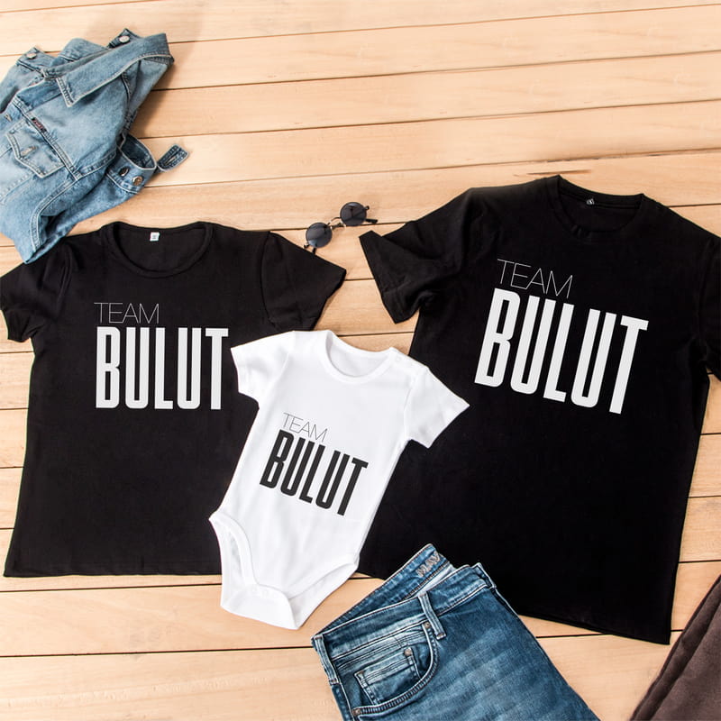 Aile İsmine Özel Soyadı Baskılı Tişört Bebek Body Kombini - %100 Pamuklu Kumaş