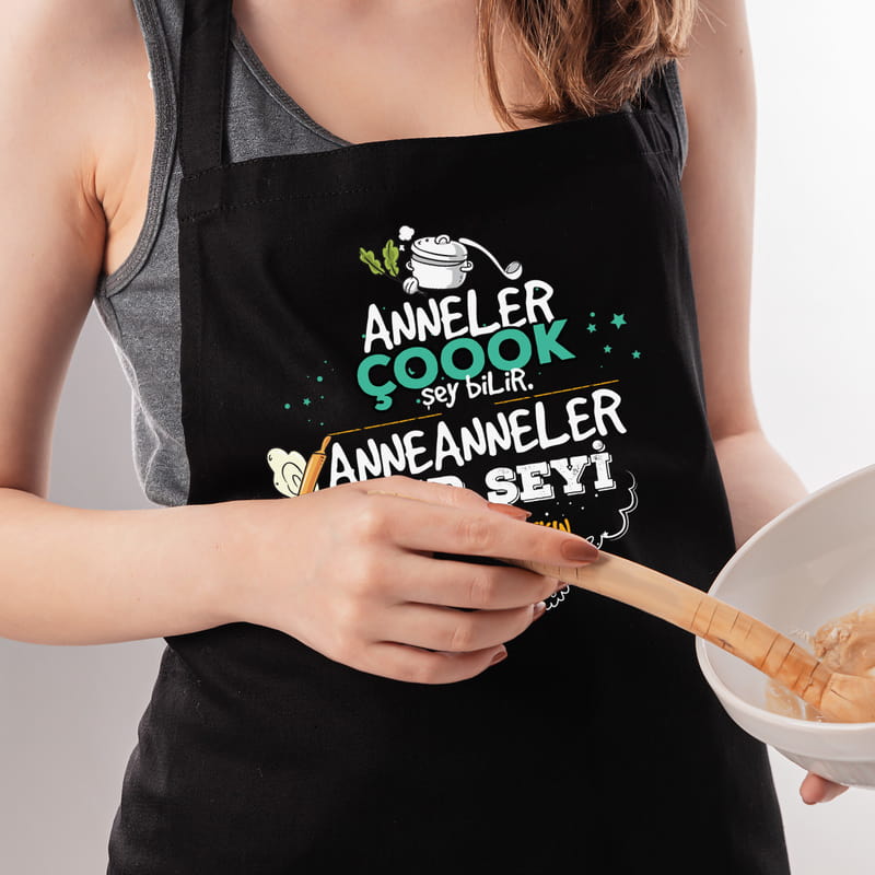 Anneanneye - Babaanneye Esprili Mutfak Önlüğü
