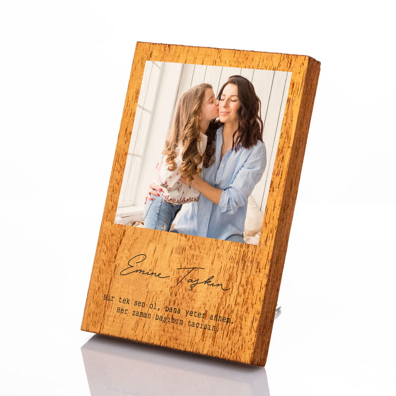 Anneler Günü Hediyesi Fotoğraf Baskılı Masif Çerçeve