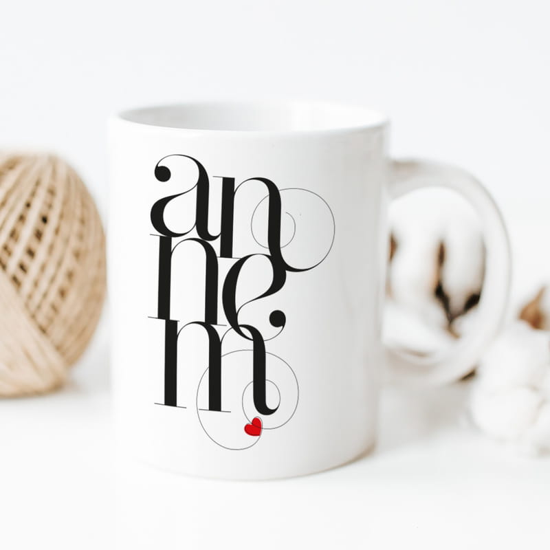 Anneler Günü Hediyesi Porselen Kupa Sunum Seti