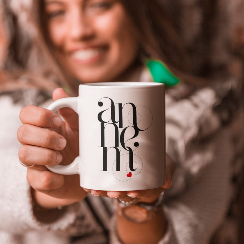 Anneler Günü Hediyesi Porselen Kupa Sunum Seti