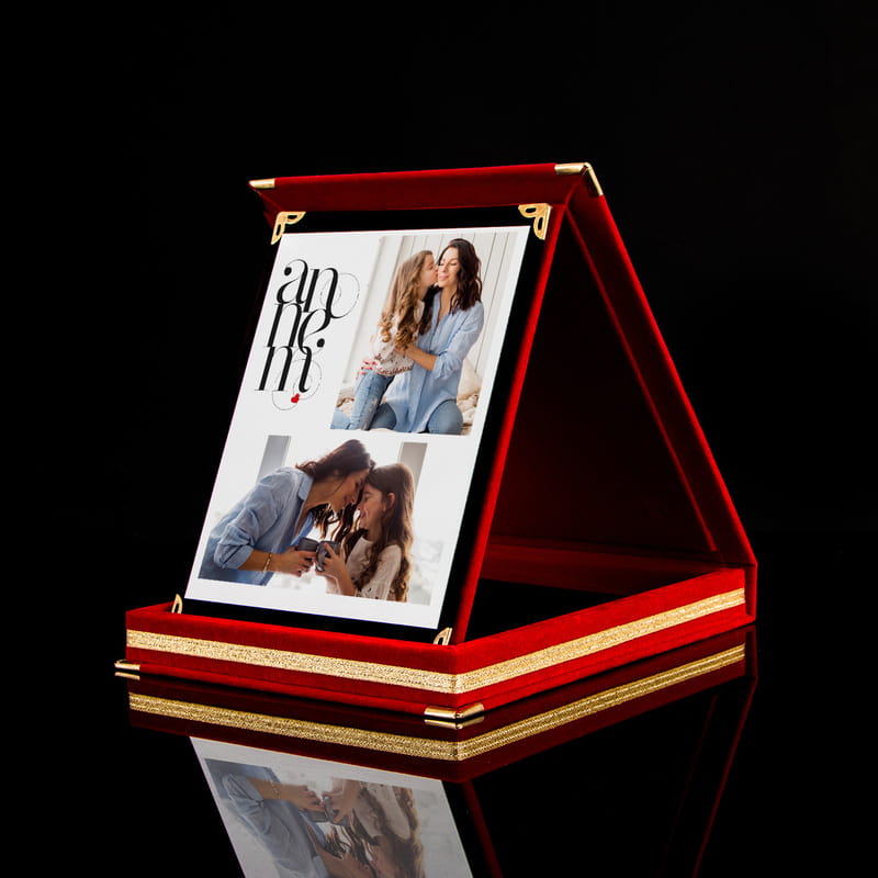 Annem Mesajlı Fotoğraf Kolajlı Kadife Plaket