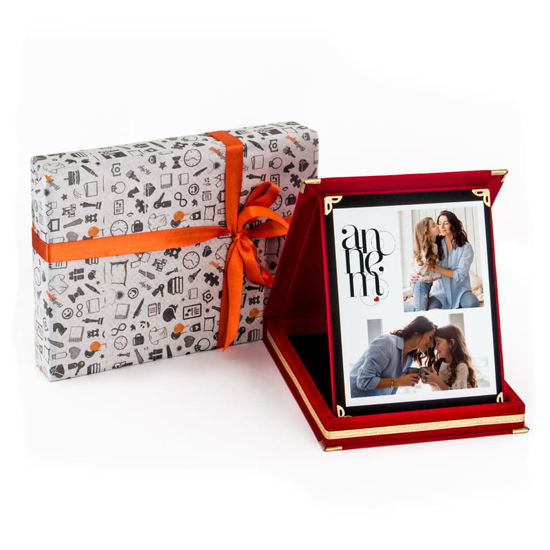 Annem Mesajlı Fotoğraf Kolajlı Kadife Plaket