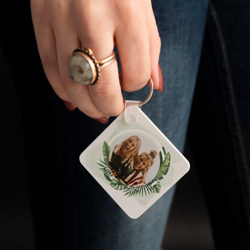 Arkadaşa Hediye Dekoratif Fotoğraf Baskılı Anahtarlık