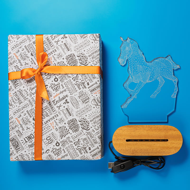 At Tasarımlı 3 Boyutlu Optik İllüzyon Gece Lambası