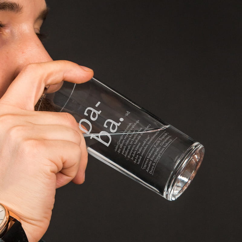 Baba Tanımı Tasarımlı İsme Özel Ahşap Kutulu Rakı Seti