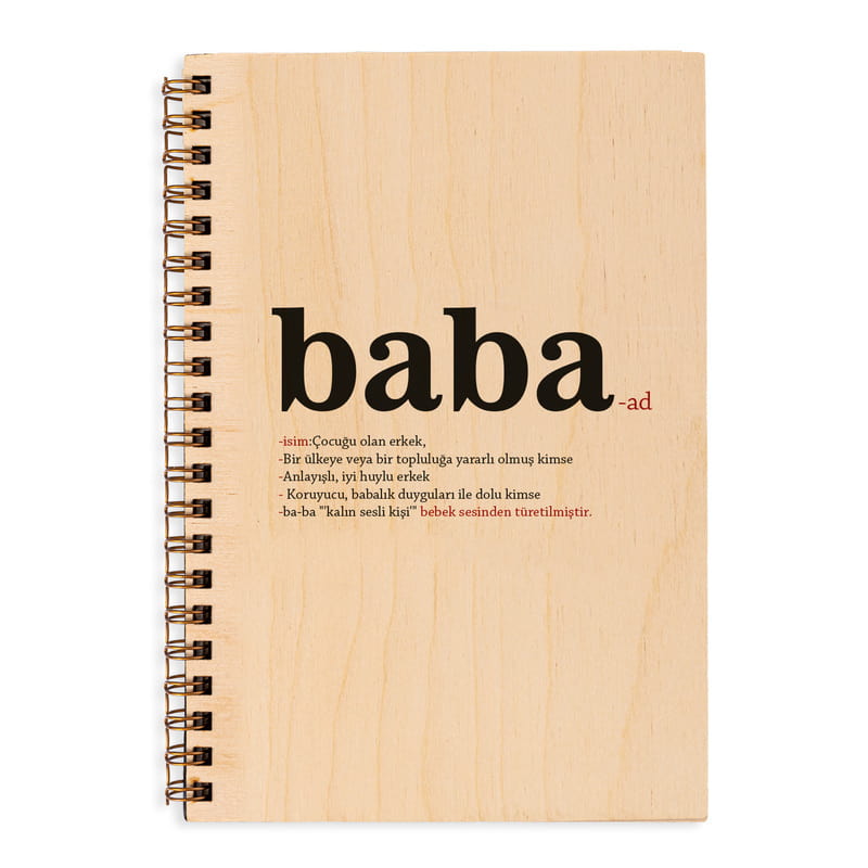 Babalar Günü Hediyesi Ahşap Kapaklı Defter