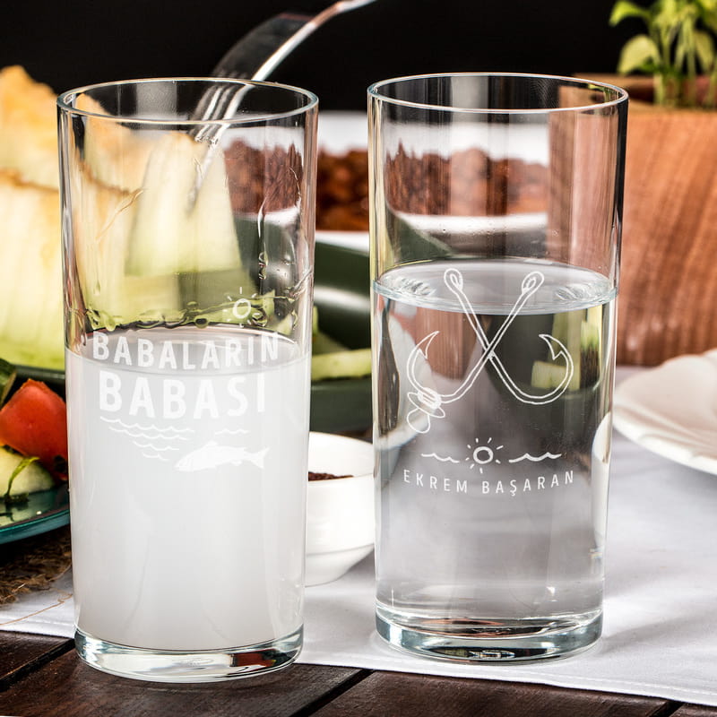 Babaların Babası İsme Özel Ahşap Kutulu Rakı Seti