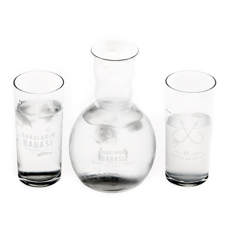 Babaların Babası İsme Özel Ahşap Kutulu Rakı Seti