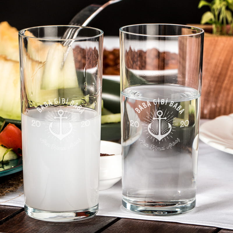 Babaya Hediye İsme Özel Ahşap Kutulu Rakı Seti