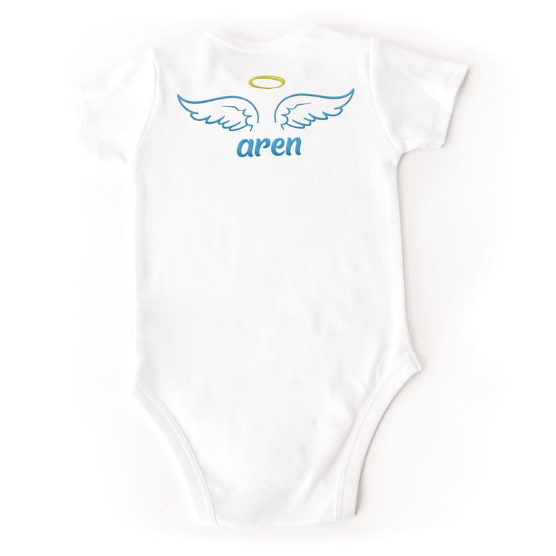 Bebek Hediyesi Melek Kanadı Tasarımlı Body - %100 Pamuklu Kumaş