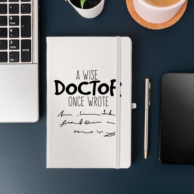 Bilge Doktorlara Özel Tasarımlı Hediye Not Defteri