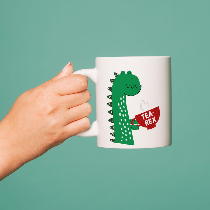 Çay Canavarı Arkadaşa Esprili Hediyelik Porselen Kupa