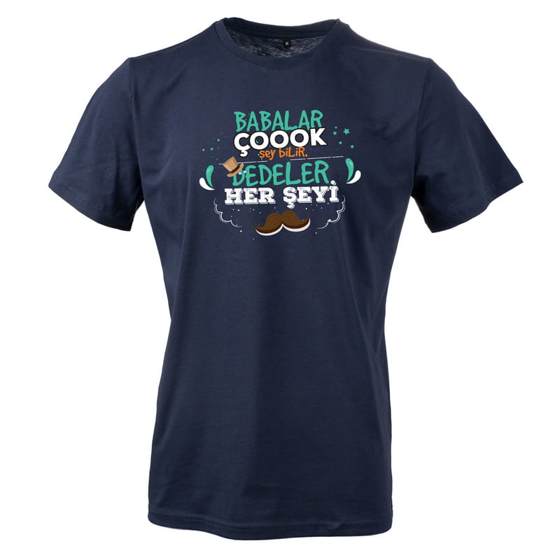 Dedelere Özel Babalar günü Hediyesi Tişört - %100 Pamuklu Kumaş