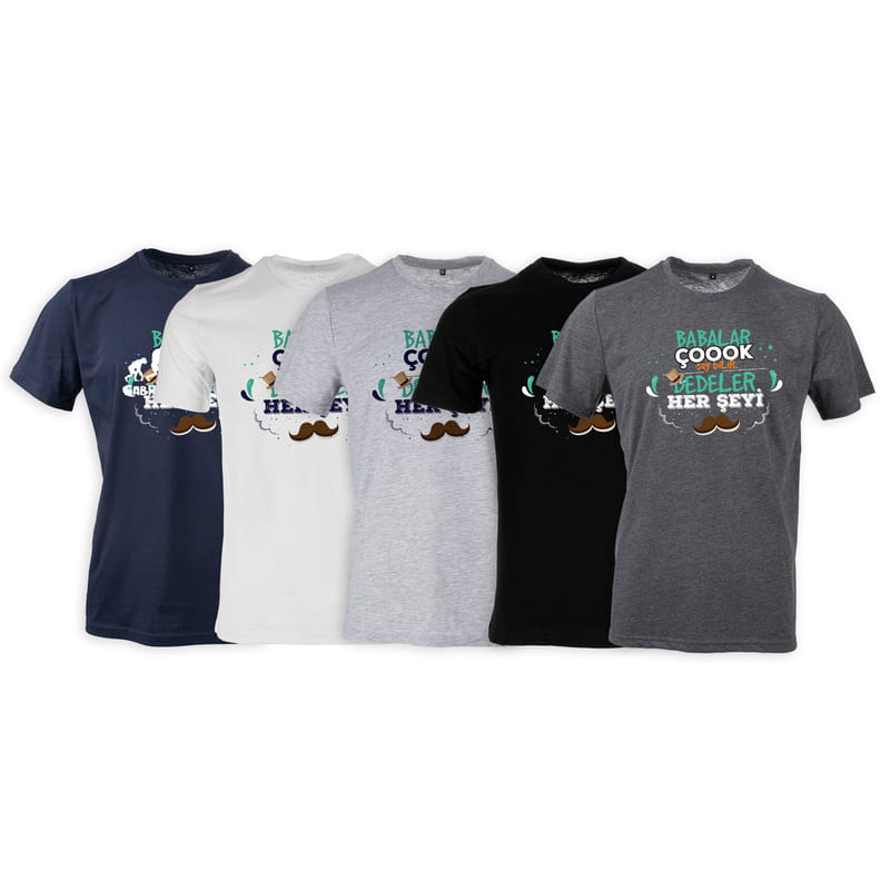 Dedelere Özel Babalar günü Hediyesi Tişört - %100 Pamuklu Kumaş