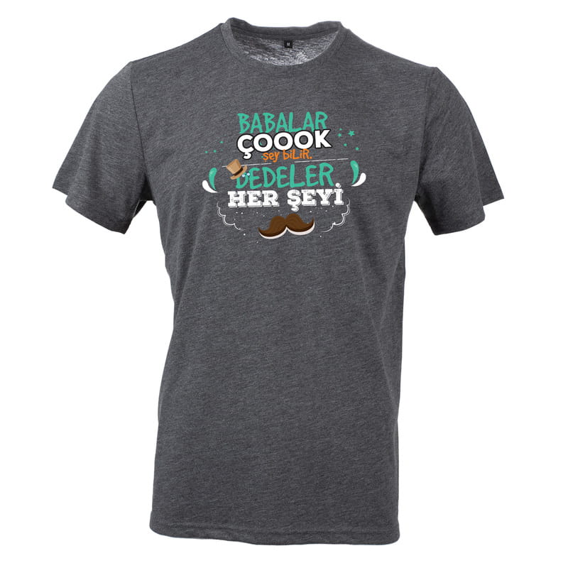 Dedelere Özel Babalar günü Hediyesi Tişört - %100 Pamuklu Kumaş