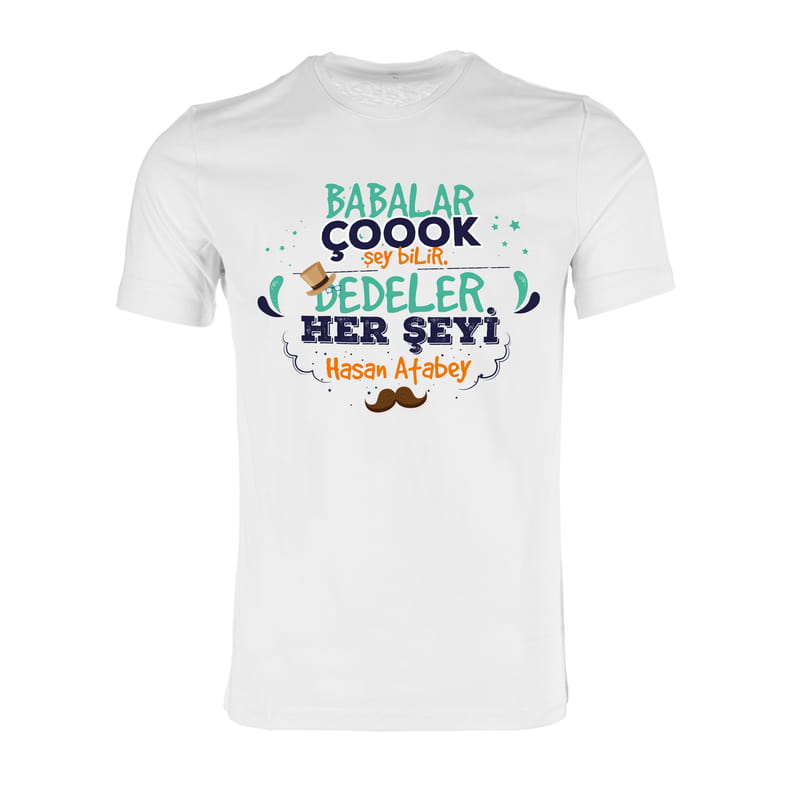 Dedelere Özel Babalar günü Hediyesi Tişört - %100 Pamuklu Kumaş