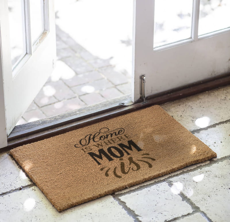 Ev Anne Neredeyse Orasıdır Mottolu Kapı Önü ve Ev İçi Paspas